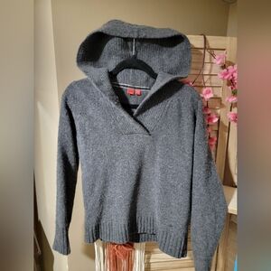 Esprit Hooded Charcoal Knit Sweater | Wool